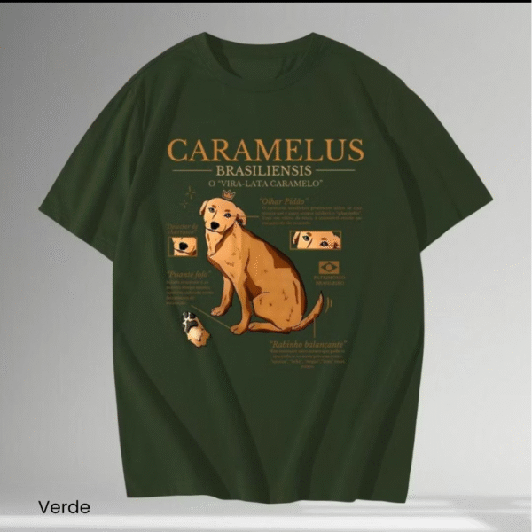 Camiseta Unissex Cachorro Caramelo – Clássico do Brasil em Estilo Aesthetic - Imagem 2