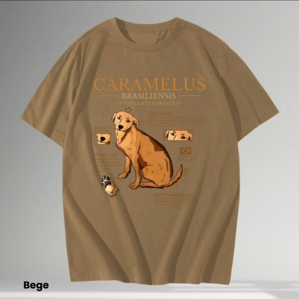 Camiseta Unissex Cachorro Caramelo – Clássico do Brasil em Estilo Aesthetic - Imagem 6