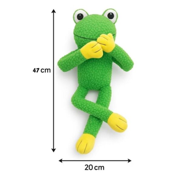 Kit 3 Brinquedo de Cachorro Pelúcia Mordedor Macaco Sapo Porco Pet com Apito Som Bordado Interativo - Imagem 6