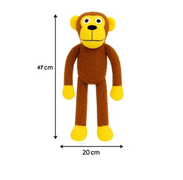 Kit 3 Brinquedo de Cachorro Pelúcia Mordedor Macaco Sapo Porco Pet com Apito Som Bordado Interativo - Imagem 7