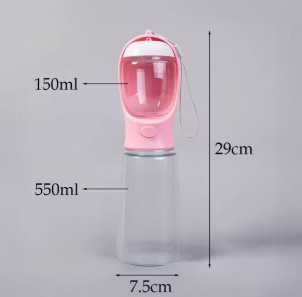 Garrafa De Água Portátil Passeio Para Gatos Cães Dispensador Multifuncional - Imagem 7