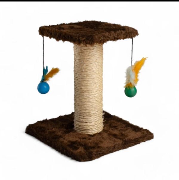 Arranhador de Gato com Poste Sisal e Brinquedos de Bolinha e Pena - Imagem 4