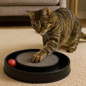 Arranhador Redondo Para Gato Relax Com Bolinha