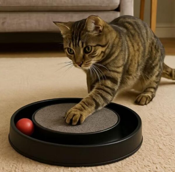 Arranhador Redondo Para Gato Relax Com Bolinha